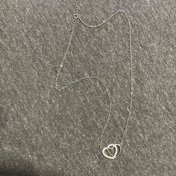 Double hearted necklace silver - Picture 3 of 4